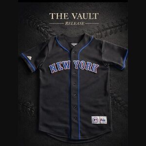 Vintage Majestic New York Mets Black Jersey Men’s MLB Genuine Merchandise Korea